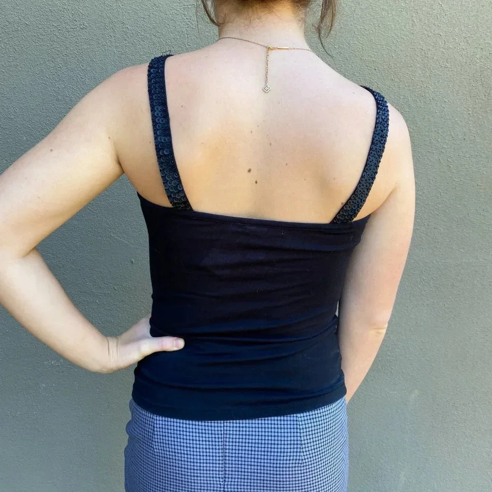 NWT Design History Sequined Knit Stretch Halter - size M - Picture 3 of 5